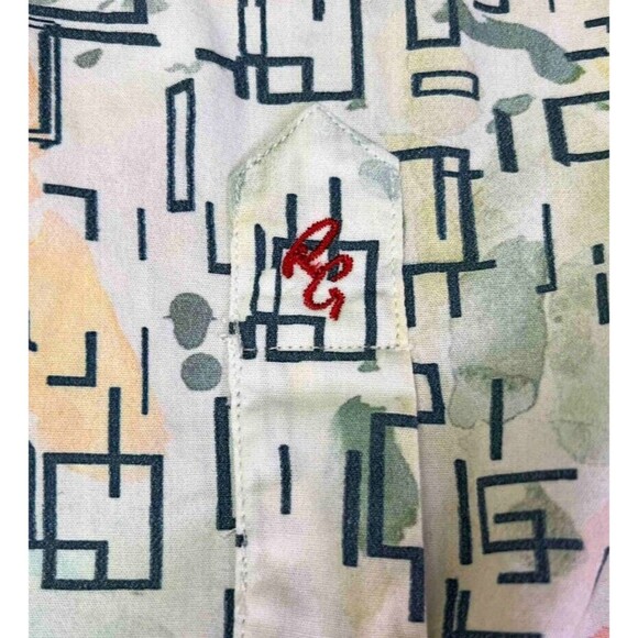 Robert Graham Long Sleeve Shirt Mens L Button Front Flip Cuff Abstract Colorful - Picture 8 of 9